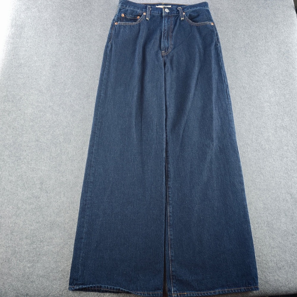 Levi's Ribcage Wide Leg Jeans Womens 29 Blue Denim Ultra High Rise 100% Cotton